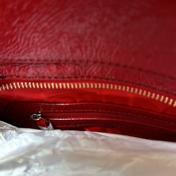 Kate Spade Cornelia Street Noel Blair Tote Shoulder Bag Red Leather and Fabric - Picture 7 of 8